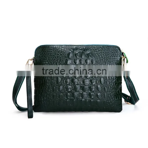 2015 Genuine Leather Women Bag Fashion Crossbody Shoulder Messenger Bags for Women With Crocodile Pattern Ladies Envelope Clutch photo-2