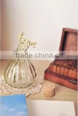 Clear Art Deco Tapered-Top Squat Glass Vase/ Glass Candle Holder/ Candy Jars With Cork Caps photo-2