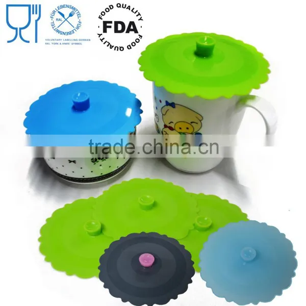 OEM Logo Silicone Cups & Saucers Drinkware Type Universal Silicone Lid photo-4