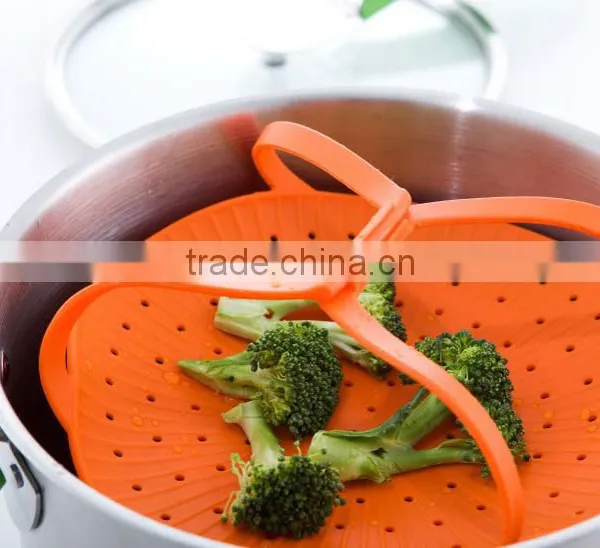 Non Stick Microwave Silicone Vegetable Steamer Basket Insert Cooking Pot photo-4