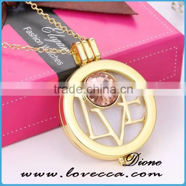 Gold Plating Jewelry Essential Round Hollow Aromatherapy Necklace Diffusers Ball Pendant photo-4