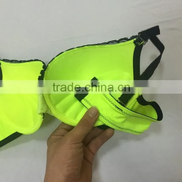 Factory Direct Sales Fashion Neon Color Push UP Molded Plunge Ladies Bra photo-3