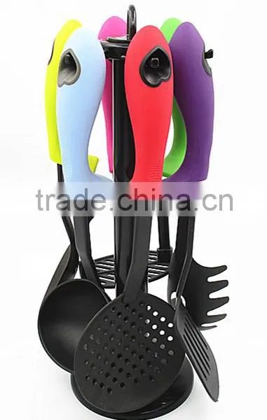 2015 New Nylon Kitchen Utensil Set With Revolving Holder for Restaurant
