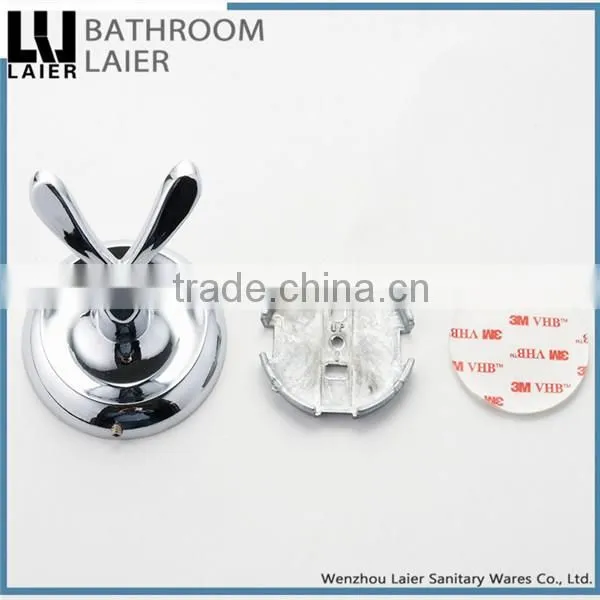 Luxury Bathroom Design Zinc Alloy Chrome Finishing Bathroom Accessories Wall Mounted Double Robe Hook photo-4