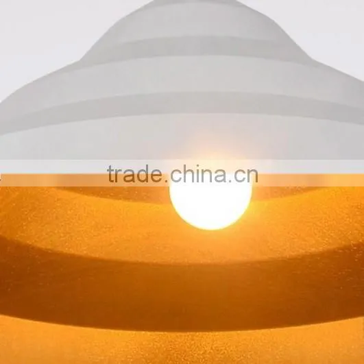White Painting and Gold Lamp Shade Metal Hanging Pendant Lamp photo-2