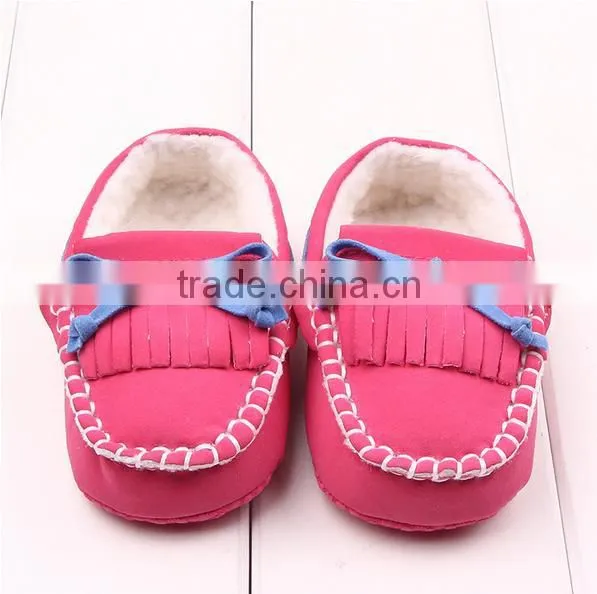New Winte Fringed With Velvet Baby Toddler Shoes photo-4