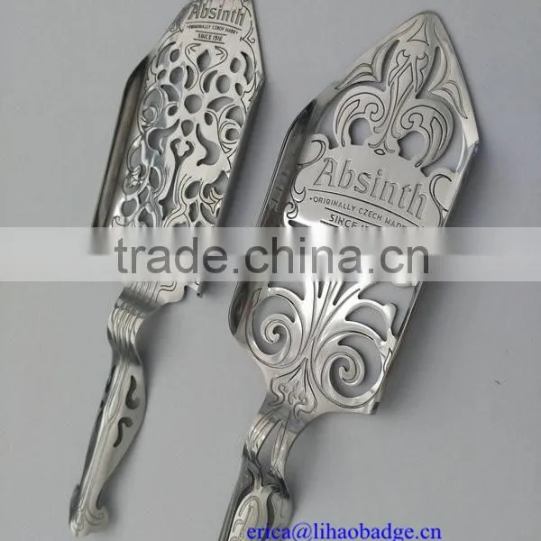 Stainless Steel Absinthe Spoon, Leaf Shap Spoon,absinthe Accessories,vermuth Spoon photo-5