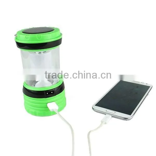 Portable LED White Light Solar AC Powered Rechargeable Camping Lamp Lantern photo-2