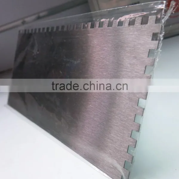 Notched Manganese Steel Plastering Trowel With Wood Handle photo-2