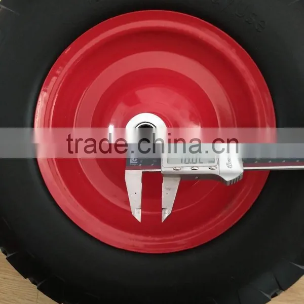 Durable 4.80/4.00-8 Red Metal Rim pu Foam Wheel photo-6