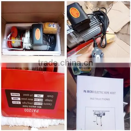 PA Portable Wire Rope Sling Cheap Prices Mini Electrical Hoist 600kg photo-2