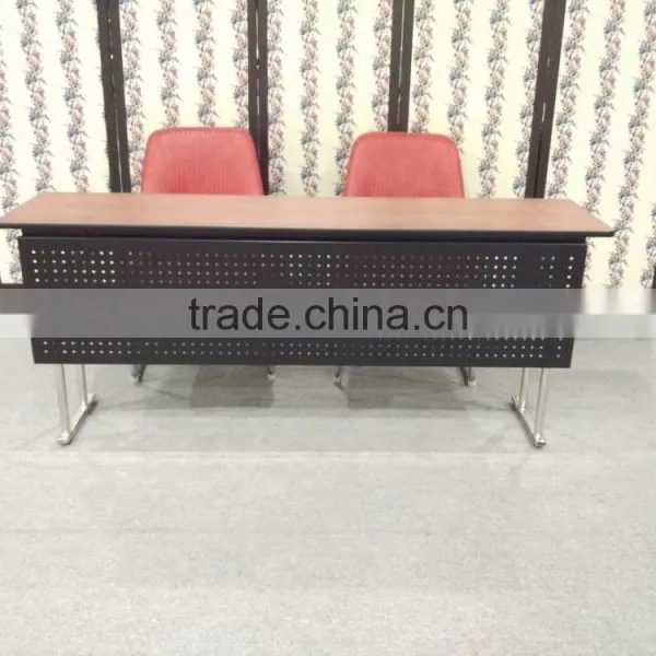 New Style Comercial Banquet Rectangular Training Tables With Folding Legs and Metal Mask photo-6