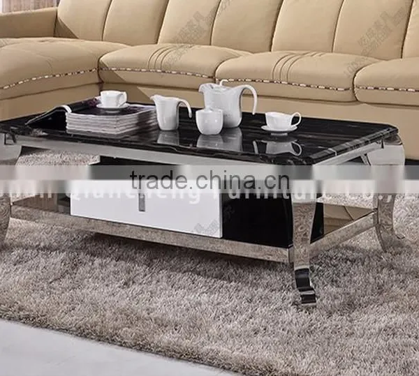 Hot Sale Coffee Table With Silver Stainless Steel Legs photo-2