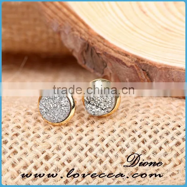 Earrings Women Jewelry 925 Sterling Silver Earrings With Agate Druzy photo-5