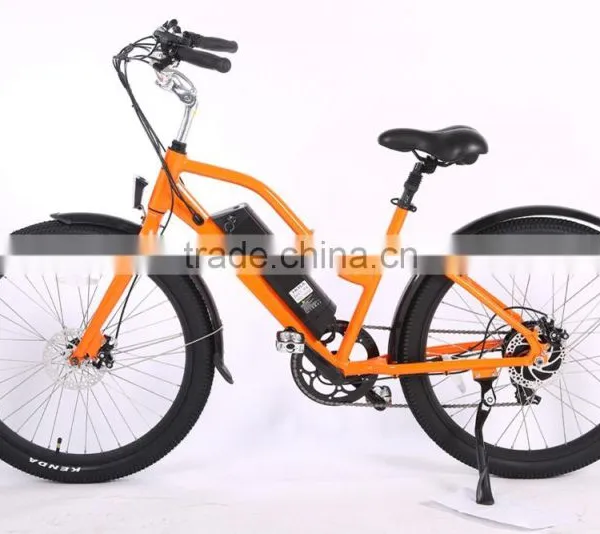 26 Inch 48V 350W Electric Beach Cruiser Bike With Full Suspension for Lady photo-3