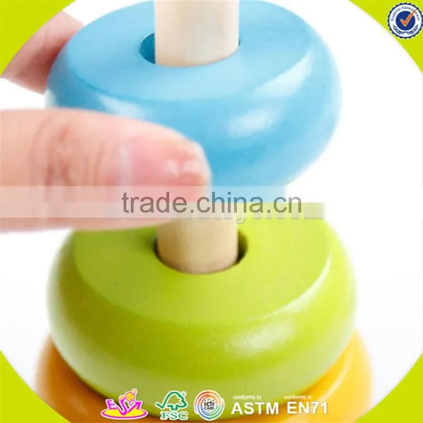 Wholesale Baby Wooden Stacking Rings Toy Educational Rainbow Tower Kids Wooden Stacking Rings Toy Bring Fun W13D117 photo-4