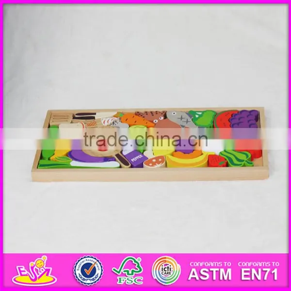 2016 New Design Cooking Toy Wooden Puzzles for Toddlers W14A157 photo-2