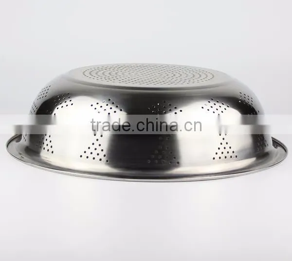 Vegetables Basin Stainless Steel Pots Vegetables Drain Basket Cooking Vegetables Basket Fruit Bowl 28cm photo-3