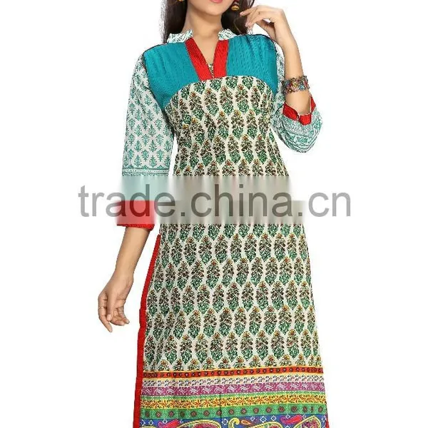 New Design Pure Cotton Long Kurtis/latest Kurti Designs photo-4