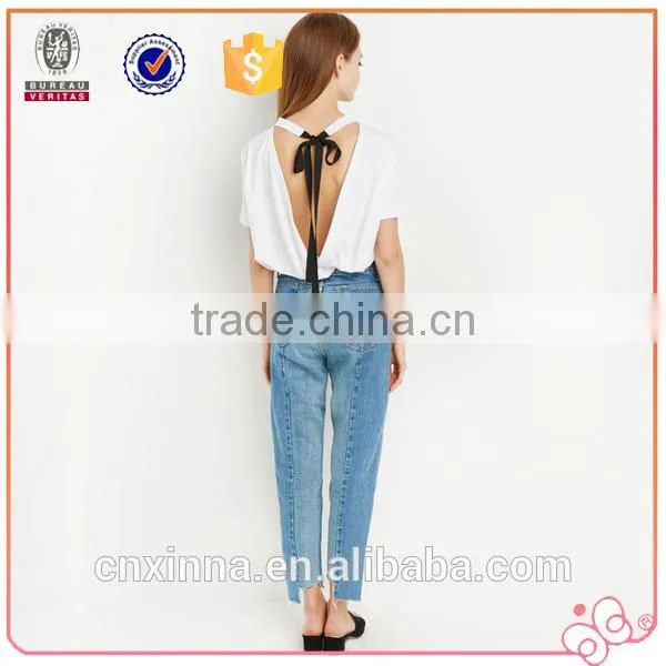 Best Sell Latest Fashion Long Top Design New Model Sexy Women t Shirt photo-3