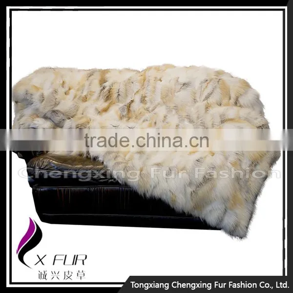 CX-D-113 100% Natural Real Fox Fur Wholesale Price Fox Fur Blanket photo-3
