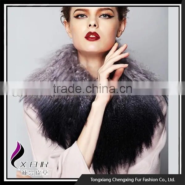 CX-A-62B New Design Ladies Coat Detchable Mongolian Lamb Fur Collar