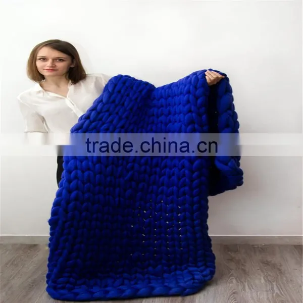 2017 Knitted Wool Blend Blanket Air Conditioning Leisure Chunky Blanket Kniting Blanket photo-3
