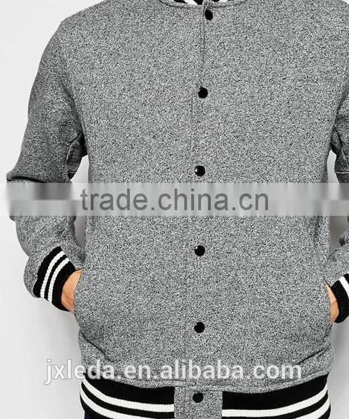 Men Zip up Plain Varsity Sweatshirt Jacket Custom, Spring / Autumn Apperel OEM Supplier photo-3