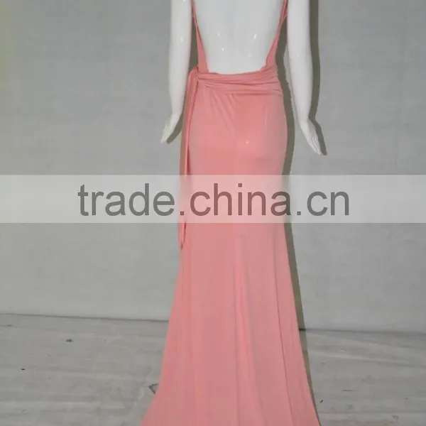 2016 Women Formal Long Sweet Pink Birthday Party Dress,Evening Party Dress photo-3