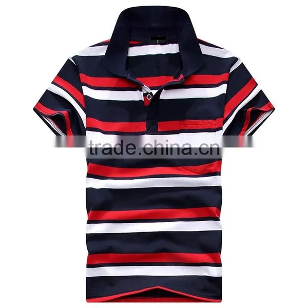 European and American Leisure Lapel Stripes Men's Shirt Collar photo-4
