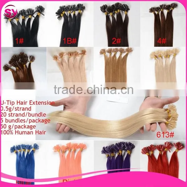 Brazilian Remy U Tip Keratin Human Hair Extension,Keratine Nail Tip Bohemian 100 Cheap Remy U Tip Hair Extension Wholesale photo-6