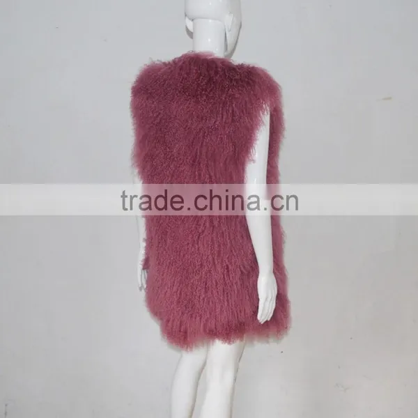 SJ036-02 2017 New Fashion Long Real Fur Vest for Girl or Women photo-4