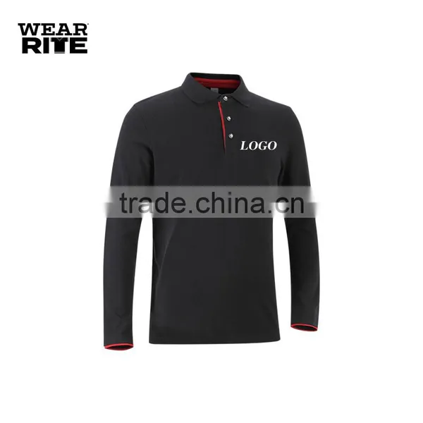100% Cotton High Quality Long Sleeve Polo Shirt photo-4