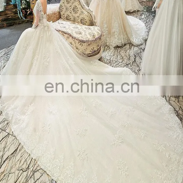 Gt904 Elegant Tassel Pearl Bridal Gown 2017 Long Sleeves High Quality Bridal Gowns photo-6
