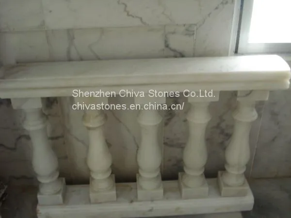 Hollow Stone Pillar White Marble Pillar Solid Marble Column Granite Baluster and Handrail Stairs and Risers photo-2