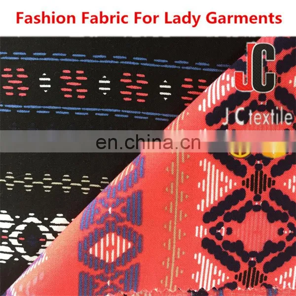 MS2849 Shaoxing 100% Spun Rayon Geometric Designs Print Fabric for Fashion Garment photo-3