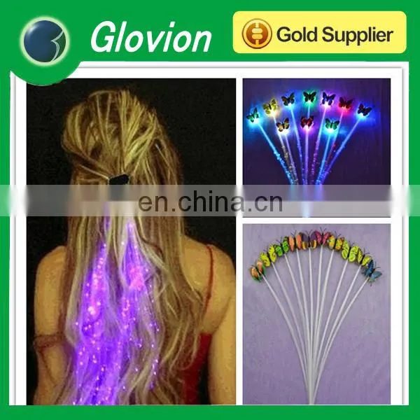 Hot Sale Decoration Glowing Flash Braid Light up Hair Fiber Hair Braid Led Glowing Hair Braid