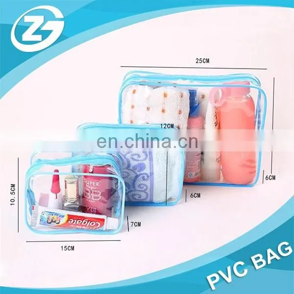 Customized Logo High Quality Large Middle Samll Size PVC Cosmetic Bag Set photo-2
