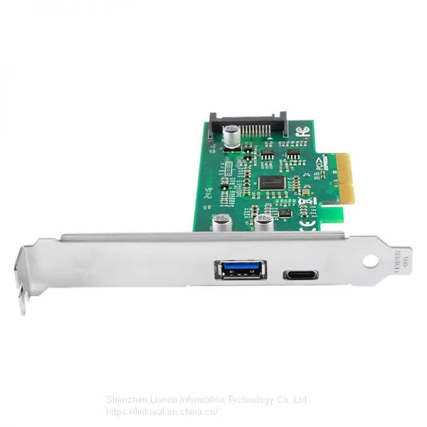 Linkreal 2 Port PCIe x4 10Gb/s to USB 3.1 Type-A +Type-C Adapter photo-2