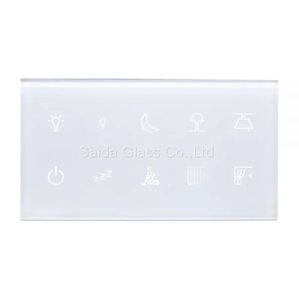 Customised 3mm Top Switch Tempered Glass With UV Printing for Smart Home photo-2