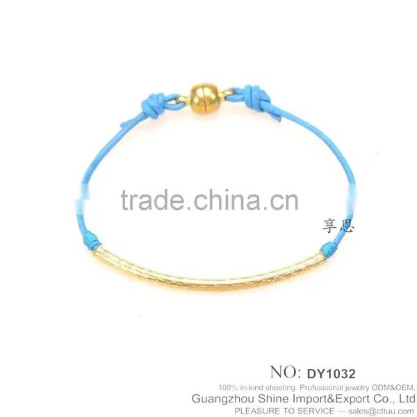Leather String Bracelet Gold Plated Jewelry for Girls Jewelry photo-4