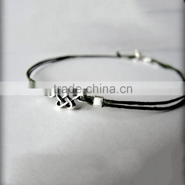 2015 Newest Wax Cord Braid Rock Bangle Heavy Metal Ancient Charm Bracelet for Men photo-6