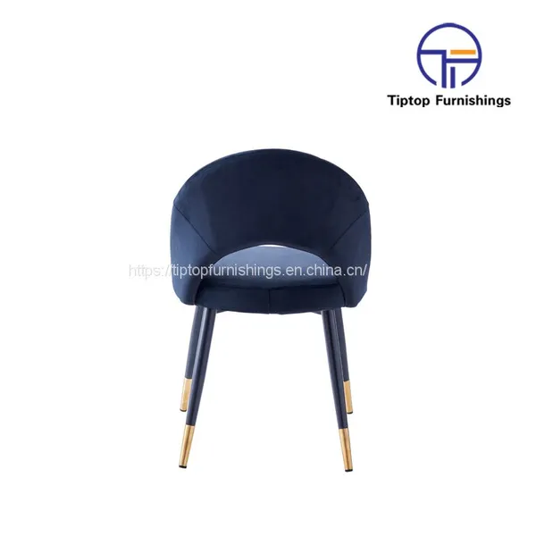 Tiptop Modern Armrest Fabric Dining Chairs for Breakfast Bar Coffee Shops Cafeteria Wood Leg Catering Cafe Chairs photo-4