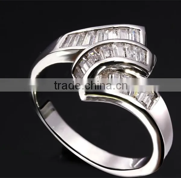 Simple Vintage Classic Costume Jewelry Hot Wedding Band Channel Setting CZ Ring photo-5
