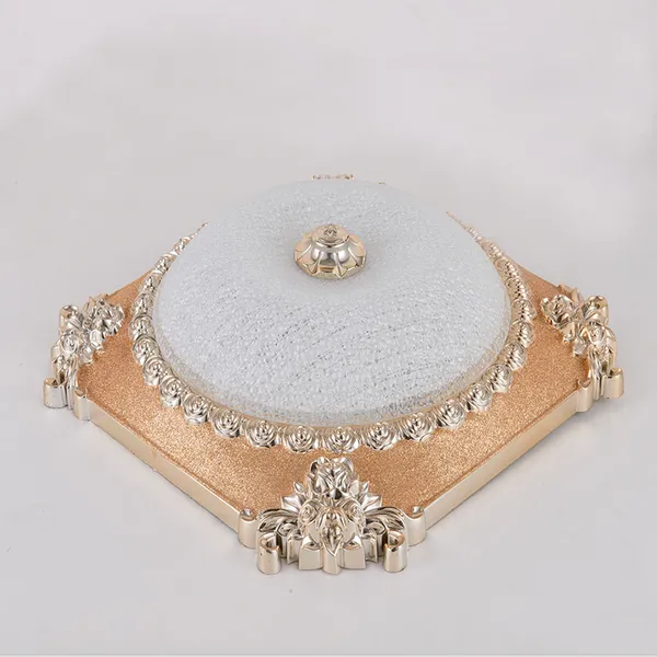 European Style Ceiling Light for Bedroom, Living Room, Study, Copper-colored Lamp, American Style Round Ceiling Light, Modern and Minimalist.