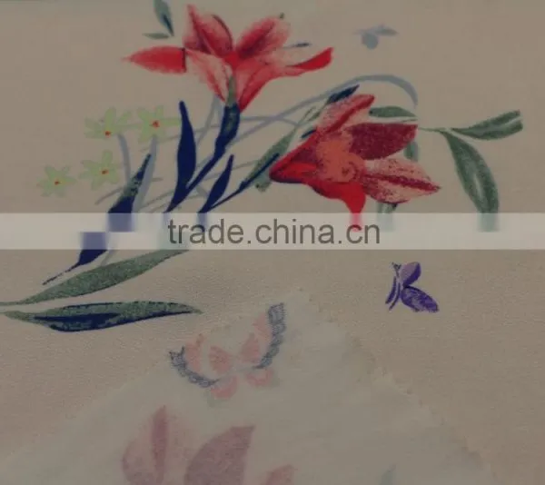 THE BEAUTIFUL DIGITAL PRINTING FABRIC VISCOSE AND RAYON PRINTING CREPE FABRIC 120D*26S FLOWER Most Popular photo-2