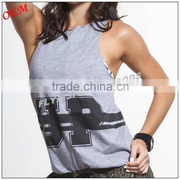 Placement Print at Front and Back High Neck Loose Fit Tank Tops Sports Apparel photo-4