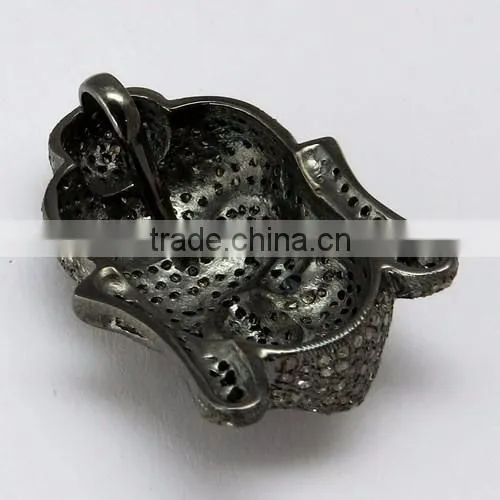 Lucky Buddha !! Blue Sapphire & Diamond 925 Sterling Silver Pendant, Silver Jewellery India photo-5