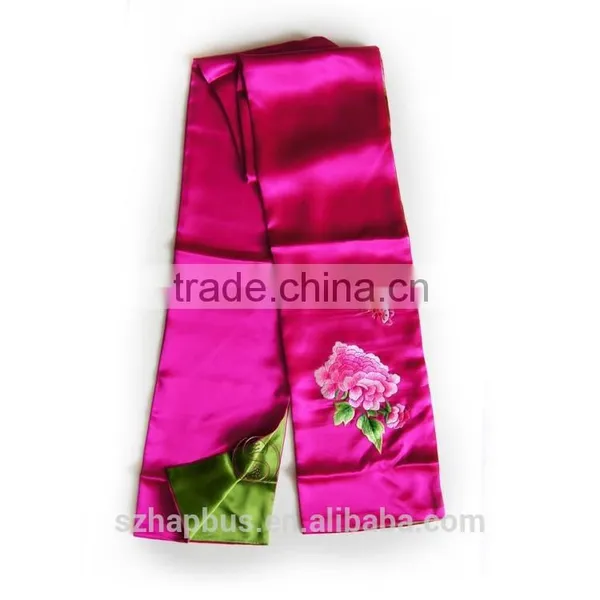 100% Silk Scarf With Handmade Embroidery in Silk Threads