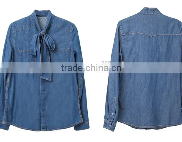 Newest Jean Shirt Floral Jean Tops Jean Summer Shirts photo-5
